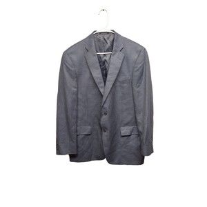 Hart Schaffner Marx Gray Wool Two Button Suit Jacket Mens